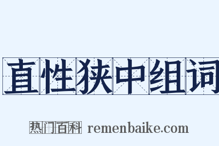 直性狭中组词是什么意思的图片